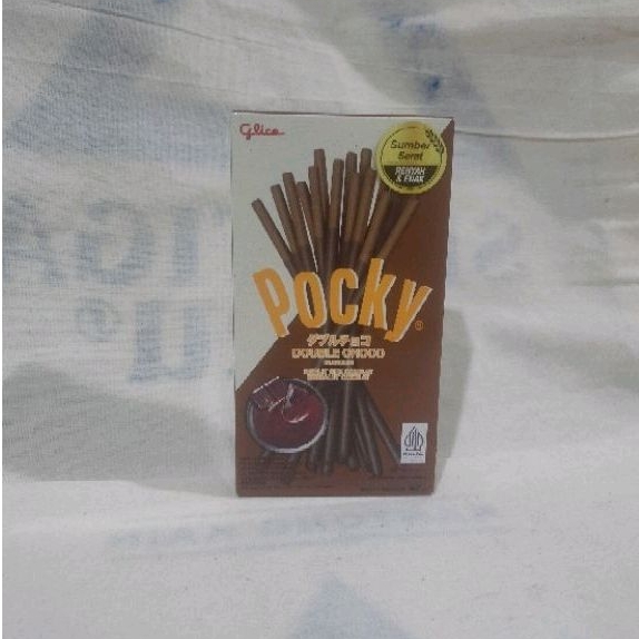 

Pocky DOUBLE CHOCO 47 gr , stik stick glico coklat Box Snack COKLAT expired 03/ 2025