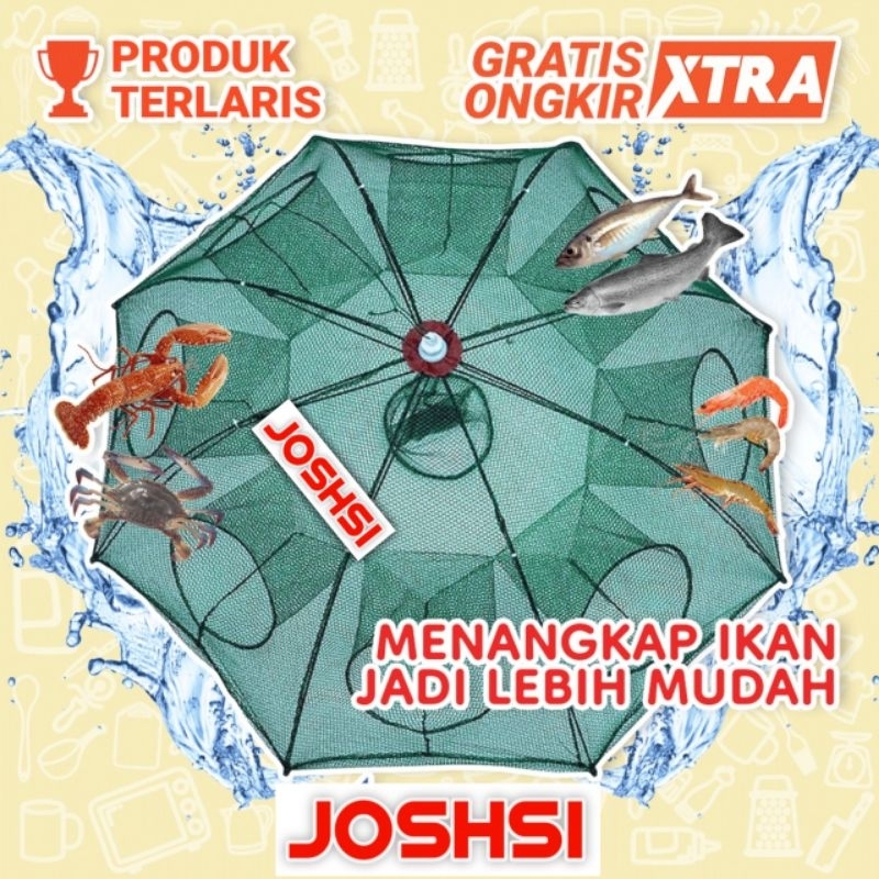 bubu ikan 8 lobang bubu payung udang perangkap ikan