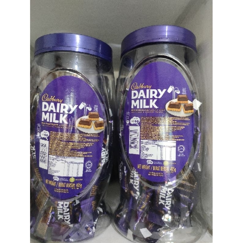 coklat Cadbury toples isi 100 pic coklat Cadbury dairy milk original Malaysia