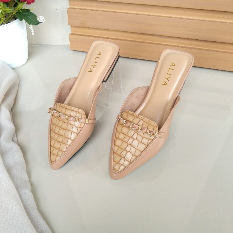 Aliya Croco Mules Wanita heels/hak 2cm