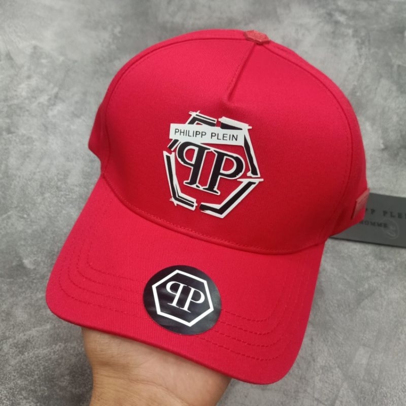 topi Philipp Plein Red Topi Baseball mirror quality