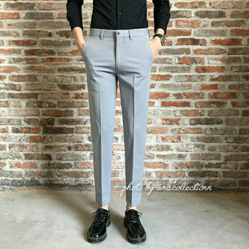 Celana Ankle Pants Celana Formal Kantor Kerja Pria Slimfit Premium