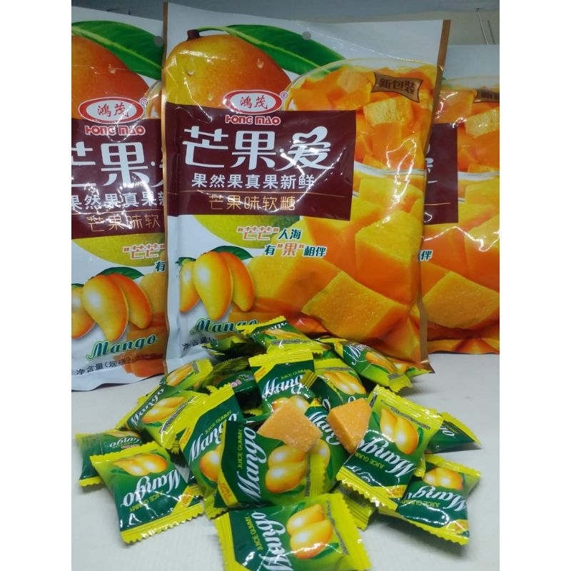 Sunnydayshop_ Hong Mao Permen Jelly Lunak Rasa Mangga 300Gr /Manggo Yupi Gummy Jeli Candy