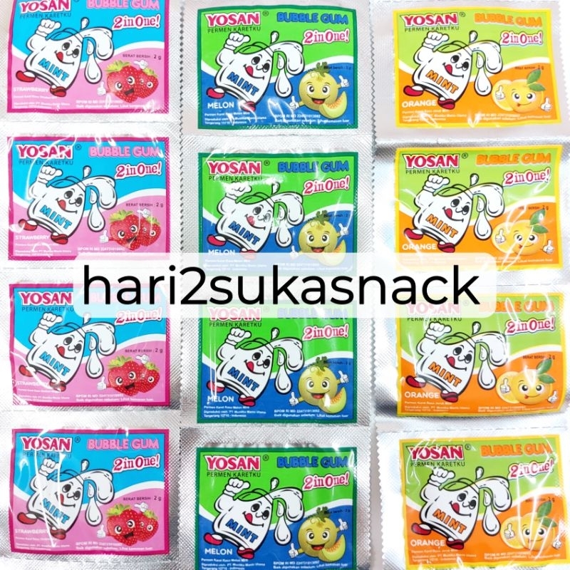 

Permen Karet Jadul YOSAN 2in1 Bubble Gum YOSAN 2inOne (1PC)