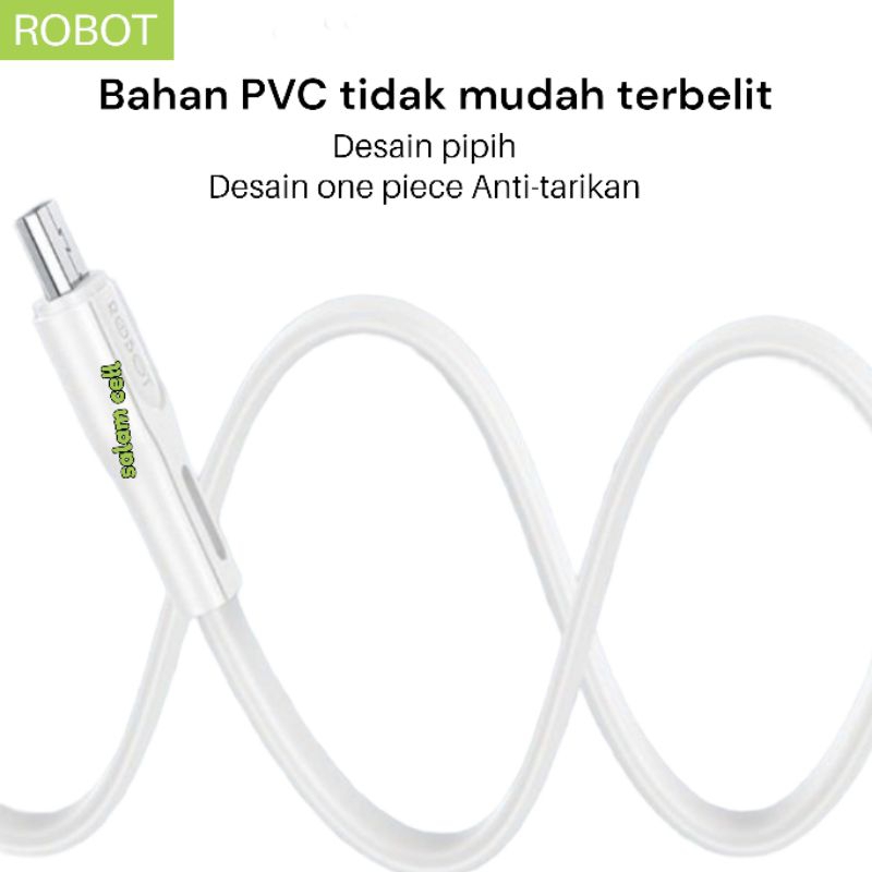Kabel Data Type-C Robot RDC100S 2,4A Quick Charging 100cm Original Garansi  Resmi