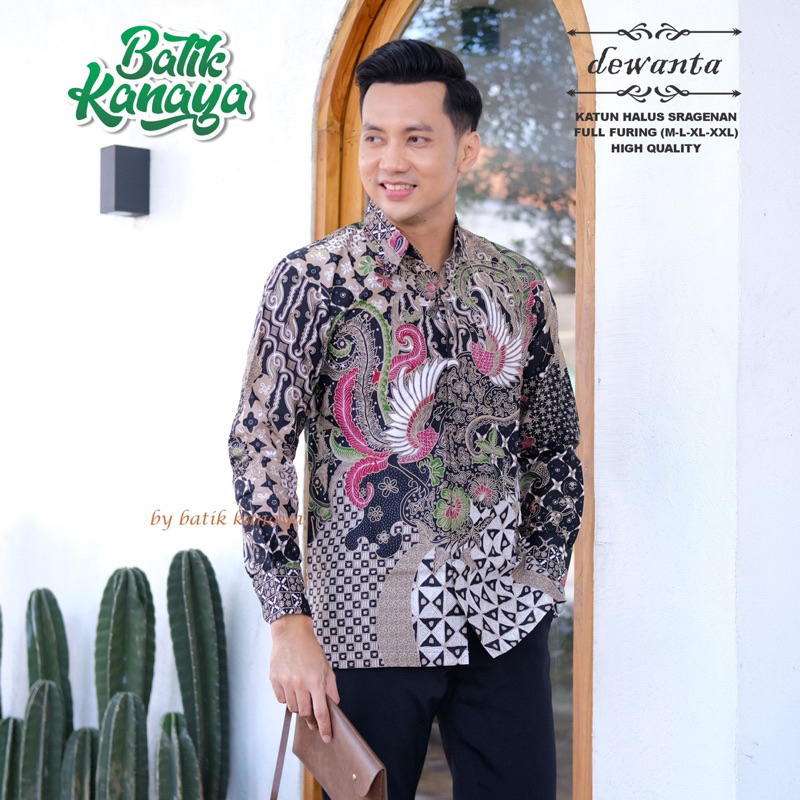 DEWANTA Baju Batik pria Full Furing Bahan Katun PREMIUM