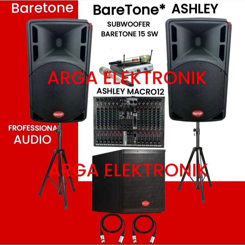 paket baretone speaker baretone max15rae subwoofer baretone mixer ashley original