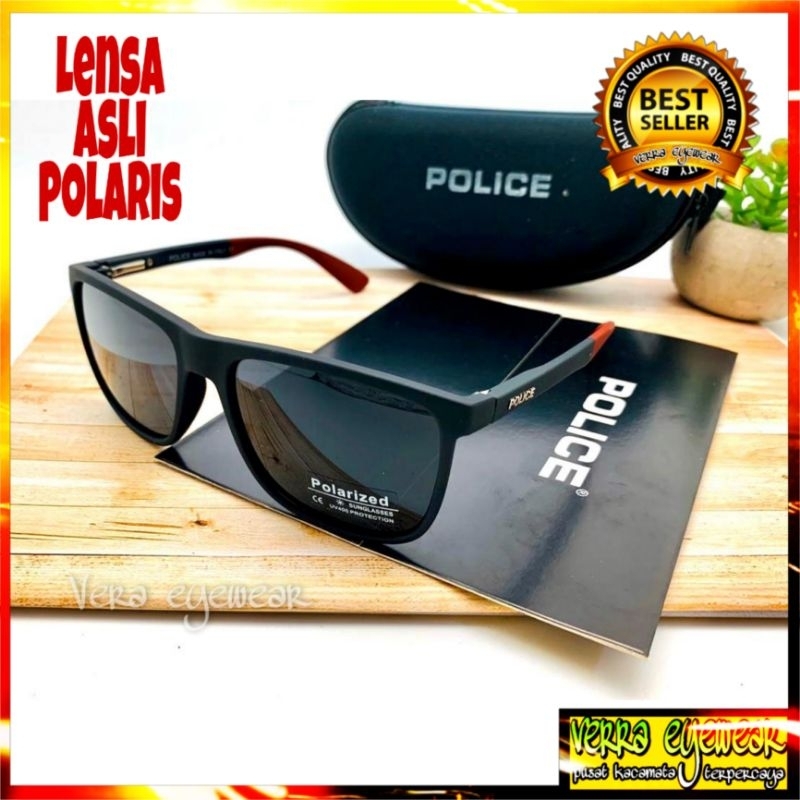 Kacamata hitam Pria Police 1043 Lensa Asli Polarized polaroid anti silau kacamata Paser mengemudi