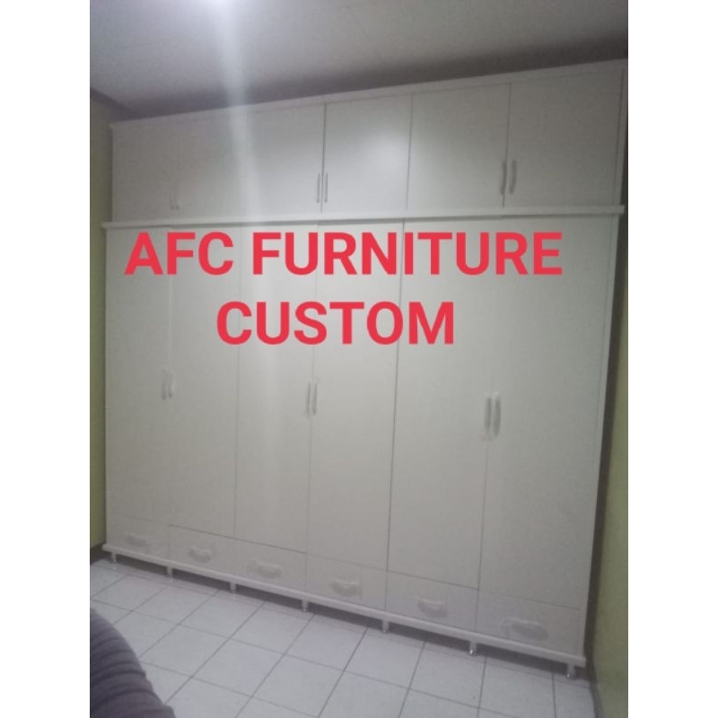 Lemari Pakaian 6 Pintu jumbo+lemari box atas 6 pintu custome