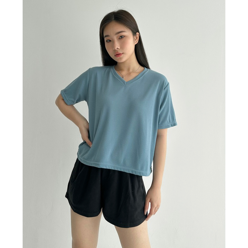 JIA V-NECK KNIT TOP / Atasan V neck wanita