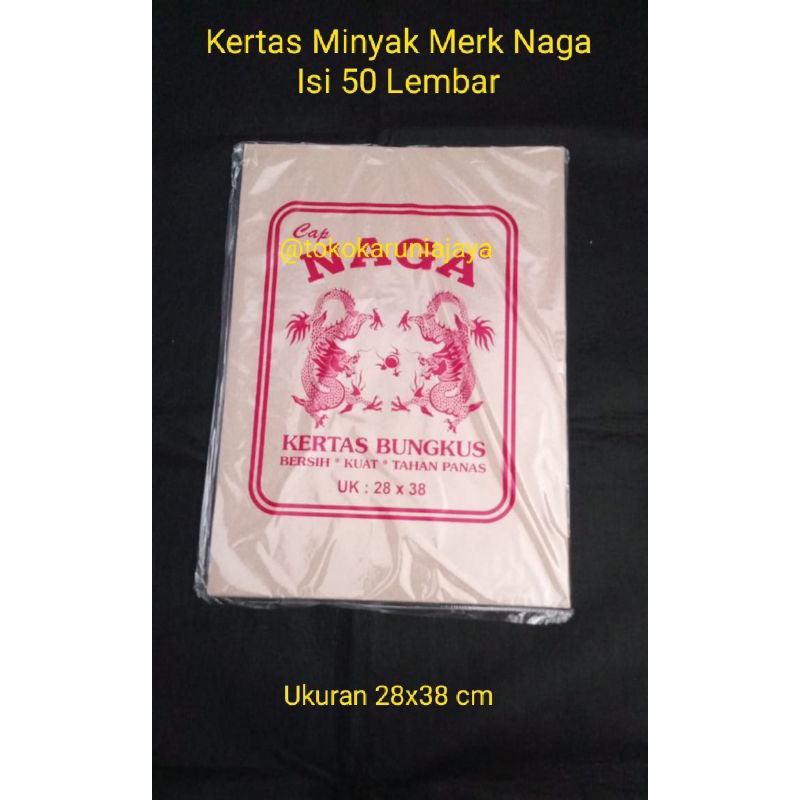 

Termurah !!! Kertas Minyak Bungkus Makanan Merk Naga (Isi 50 Lembar)