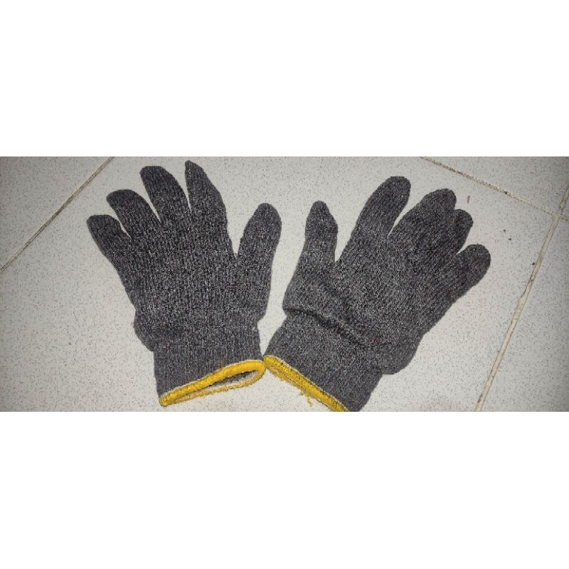 Sarung tangan rajut abu benang 9 perlusin ( 12 pasang) Tebal