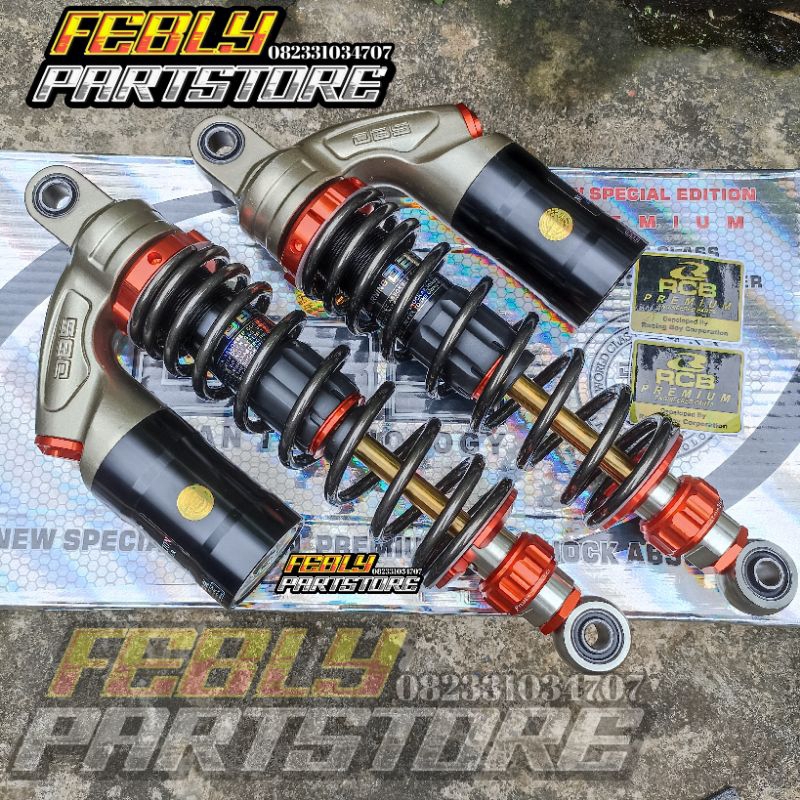 SHOCK SKOK SHOK BELAKANG DBS MODEL RCB V SERIES TITANIUM GREY AS GOLD 320MM SHOCKBREAKER TABUNG DBS 