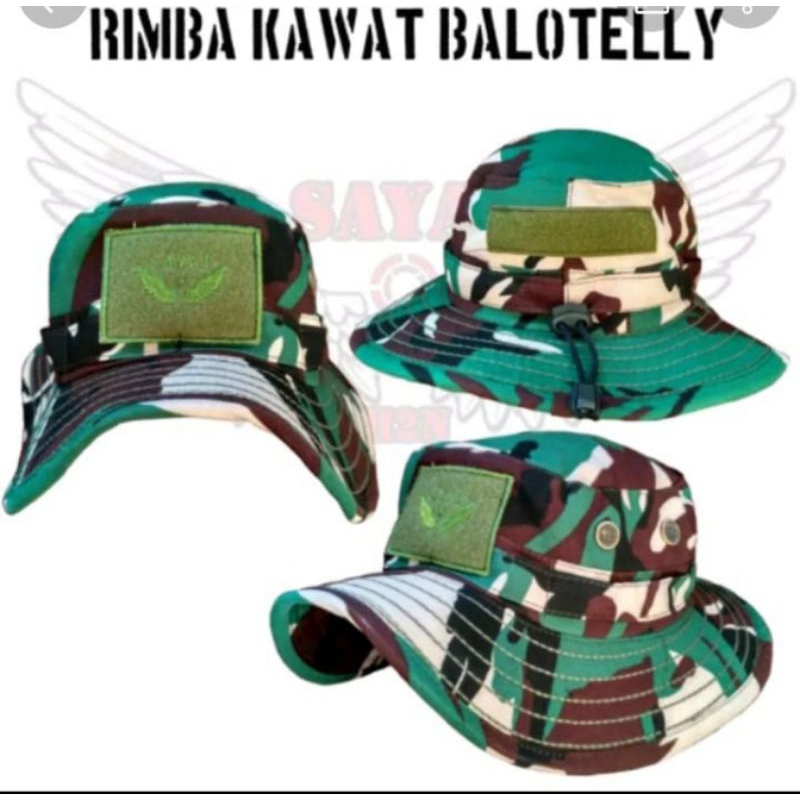 TOPI RIMBA KAWAT BALOTELI,TOPI KOMANDO, TOPI TNI TACTICAL,TOPI TNI ORIGINAL