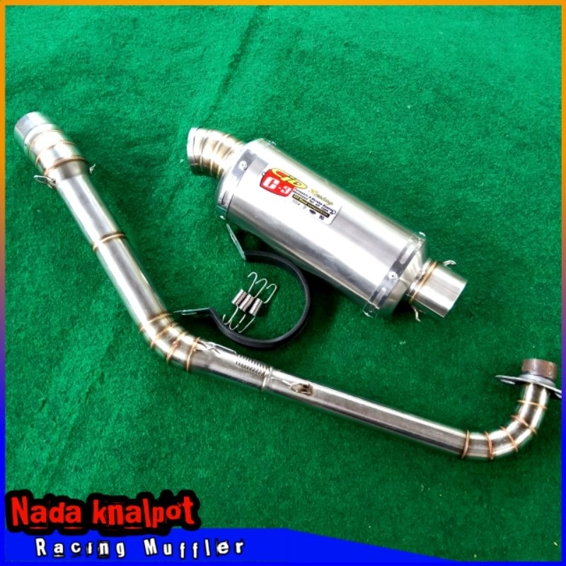 Knalpot Recing CLD C3 Tri Oval Model Underbone Jupiter z1 / Jupiter z / Revo fit / Supra 125 / Blade