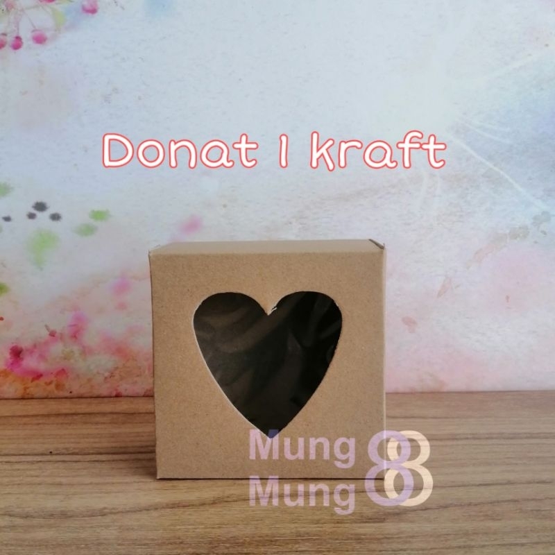 Dus Donat isi 1 KRAFT / Kotak Donat 1 KRAFT/ Donat Hati KRAFT AK