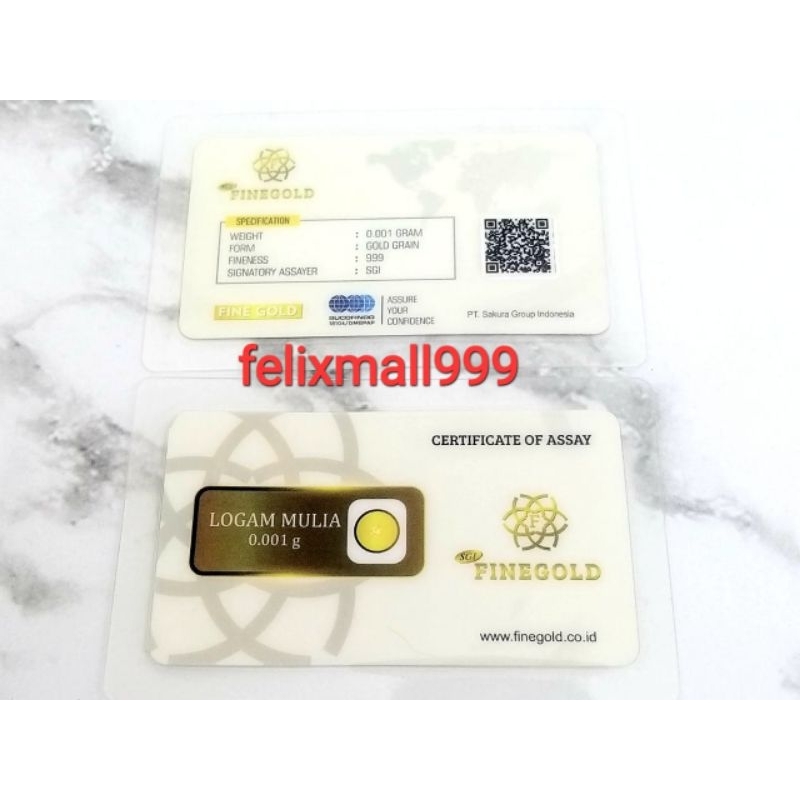 GIFT SERIES FINEGOLD MICRO GOLD MINI GOLD 0.001 GR 0.002 GR 0.003 GR 0.004 GR 0.005 GR LM