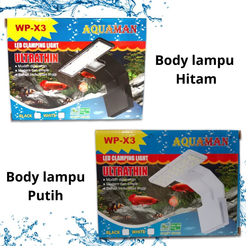 PROMO MURAH Lampu jepit aquarium aquascape AQUAMAN WP X3