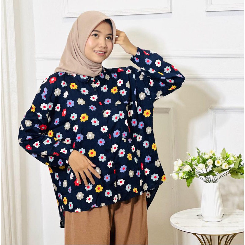 New Motif Kemeja Wanita Oversize Daily Outfit