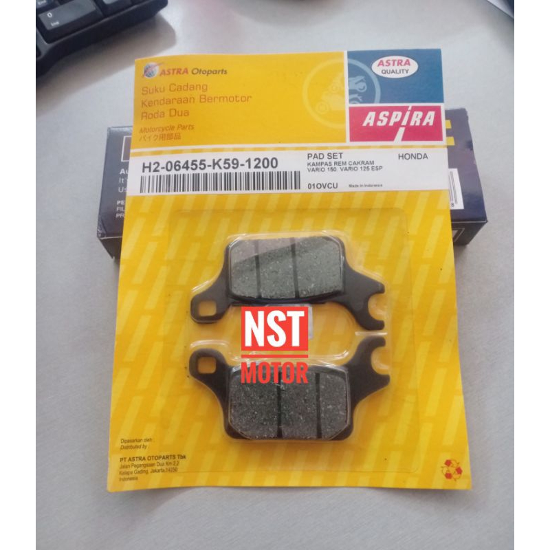 Dispad Discpad Kampas Rem Depan Vario 150 Vario 125 2018 Original Aspira