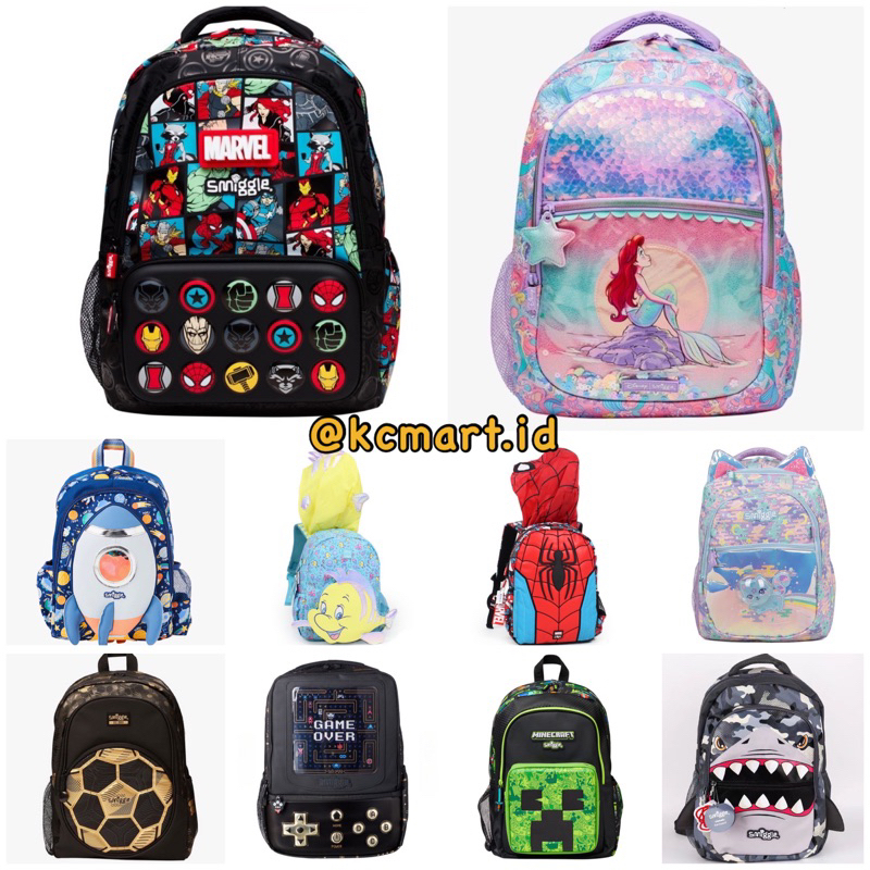 Tas Sekolah SENIOR TK SD Besar Medium Backpack Ransel Anak Vehicle Dino Bola Princess Ballet Cat Smi