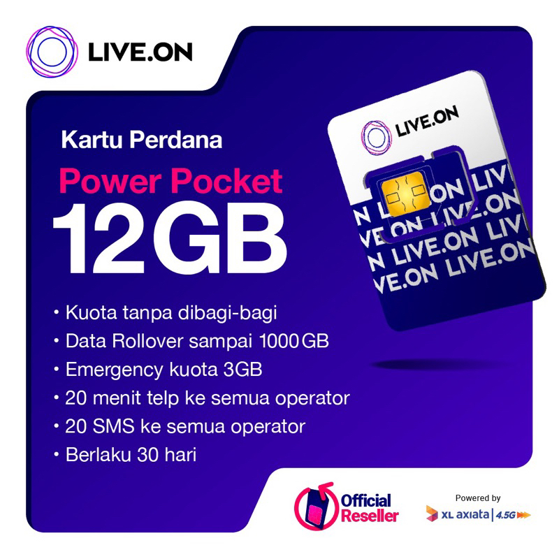 Kartu Perdana Live On Kuota 7GB