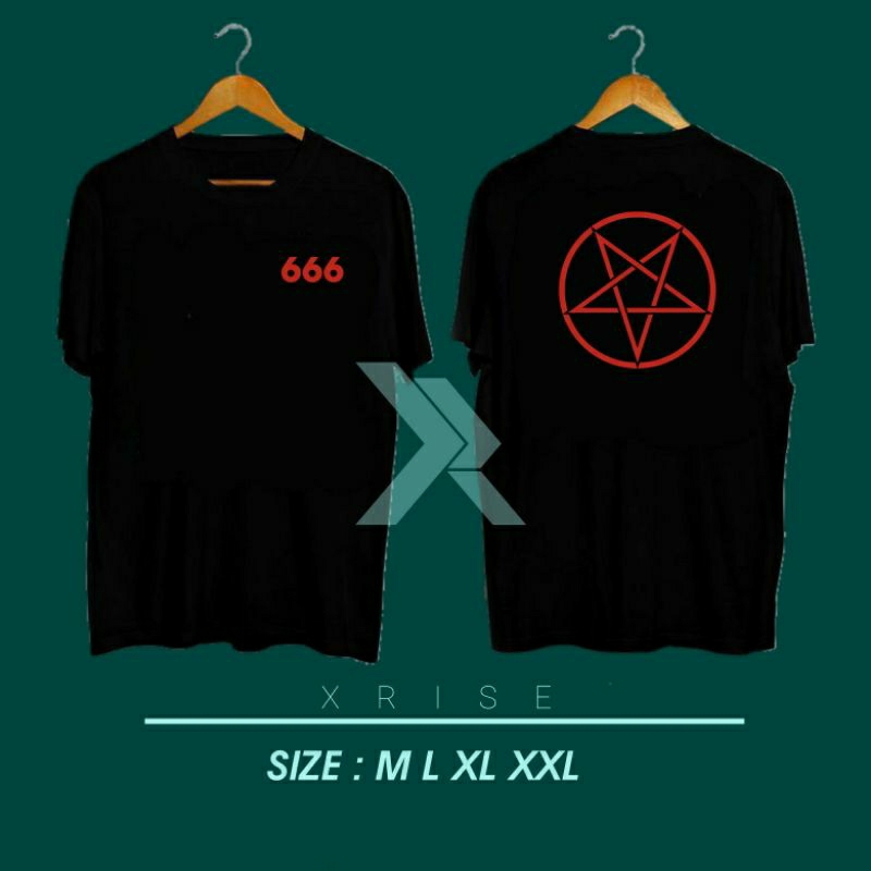 KAOS SATANIC 666 MERAH