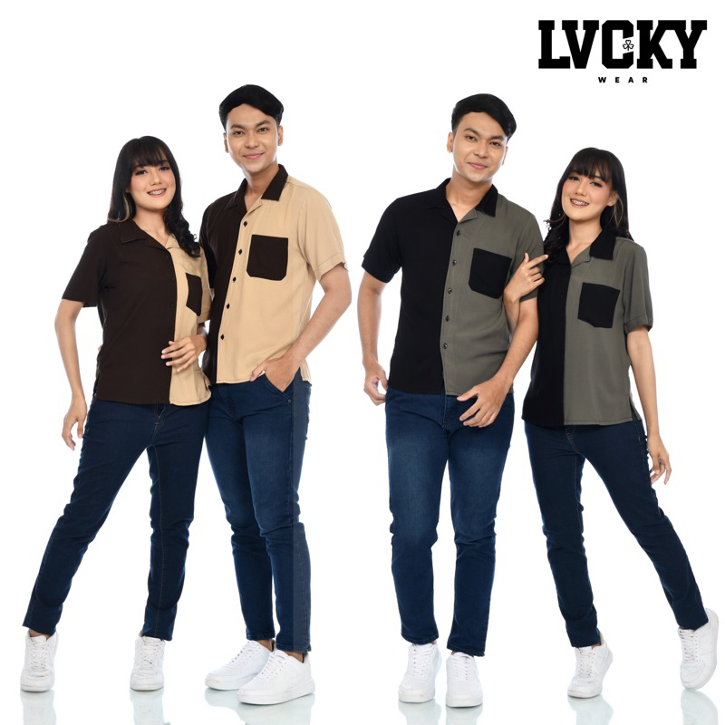 KEMEJA TWO TONE COUPLE - KEMEJA PRIA - KEMEJA WANITA TWO TONE - COUPLE TWO TONE - TWO TONE BEST SELL