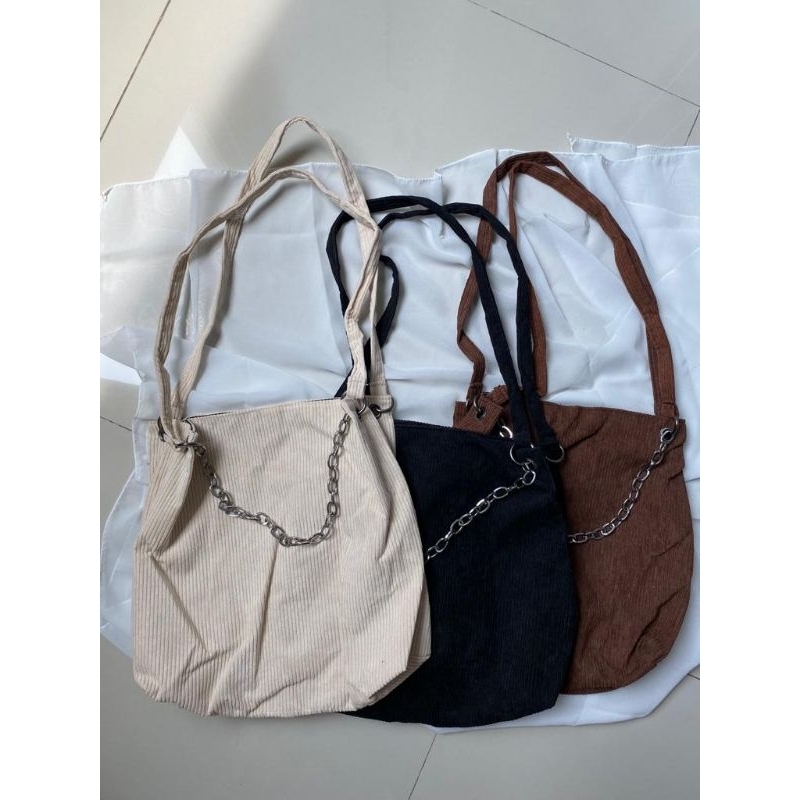 Tas Tote Wanita Bahan Corduroy/Totebag Corduroy