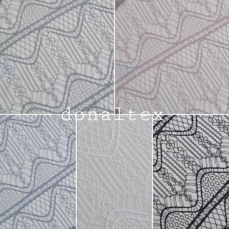 Kain Brokat Meteran Kain Kebaya Brokat Salur Chantily Stitch