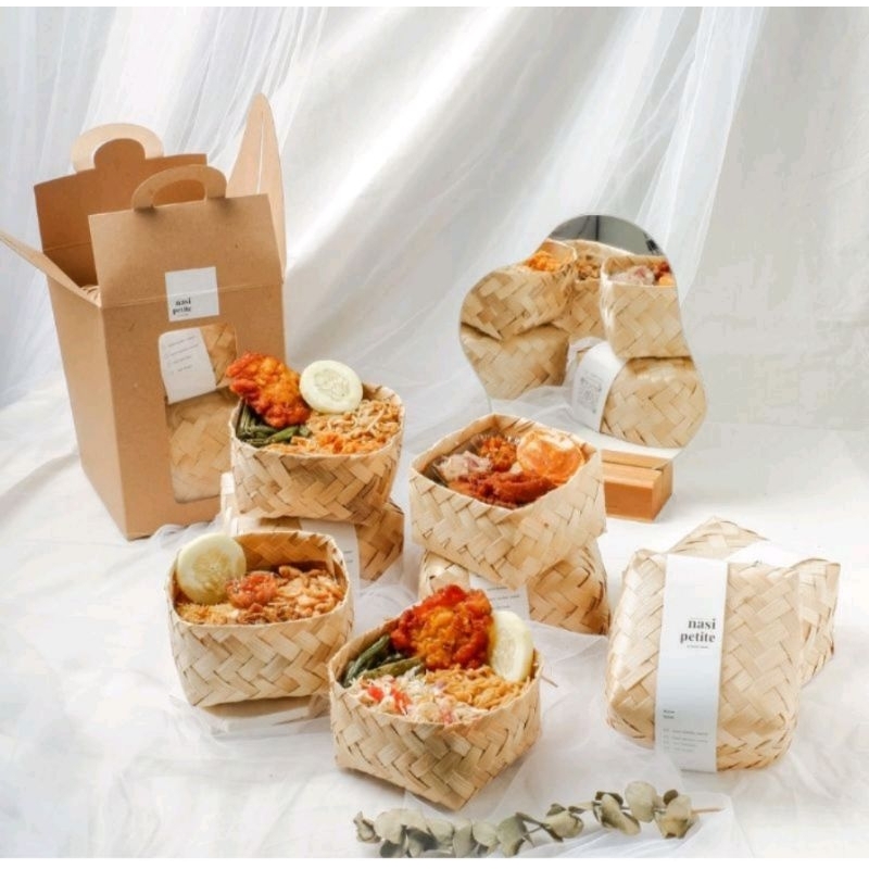 (50 Pasang) Besek Bambu 10x10 / 100pcs