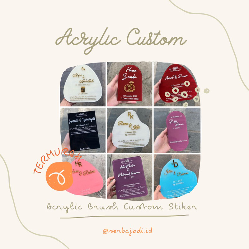 Acrylic Brush Sticker Custom/ Custom Gift/ Custom Akrilik / Kado Wisuda/ Akrilik Mahar