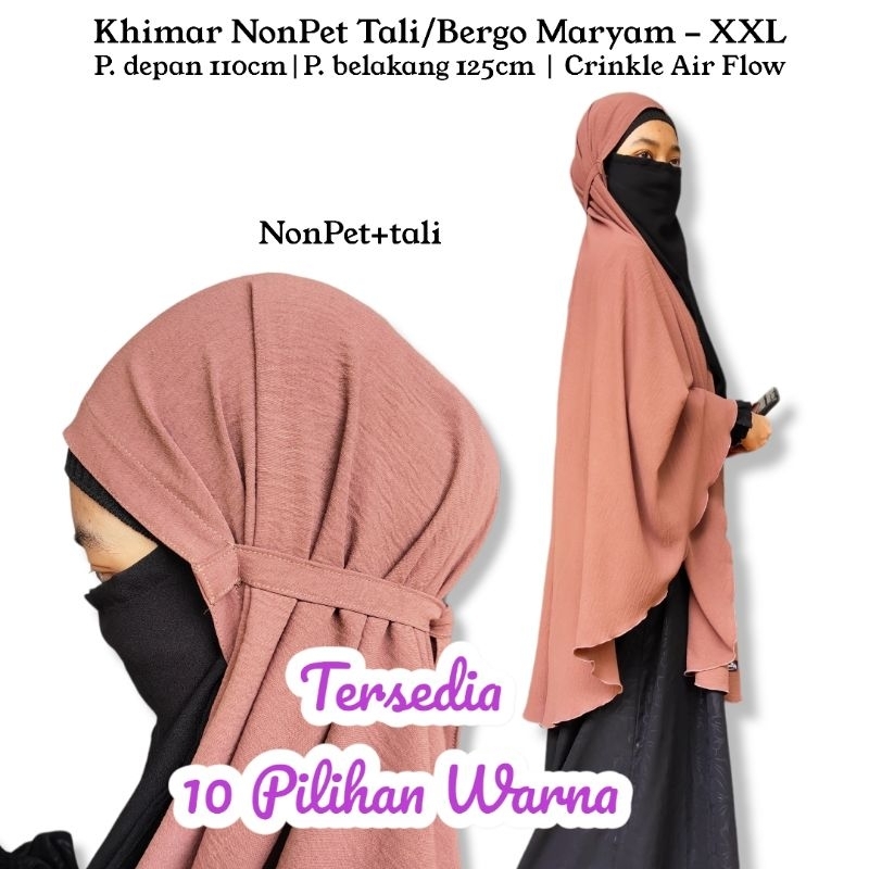 DIANDRA HIJAB_BERGO MARYAM NONPET TALI SIZE XXL Pd 110/Pb 125 CRINKLE AIRFLOW