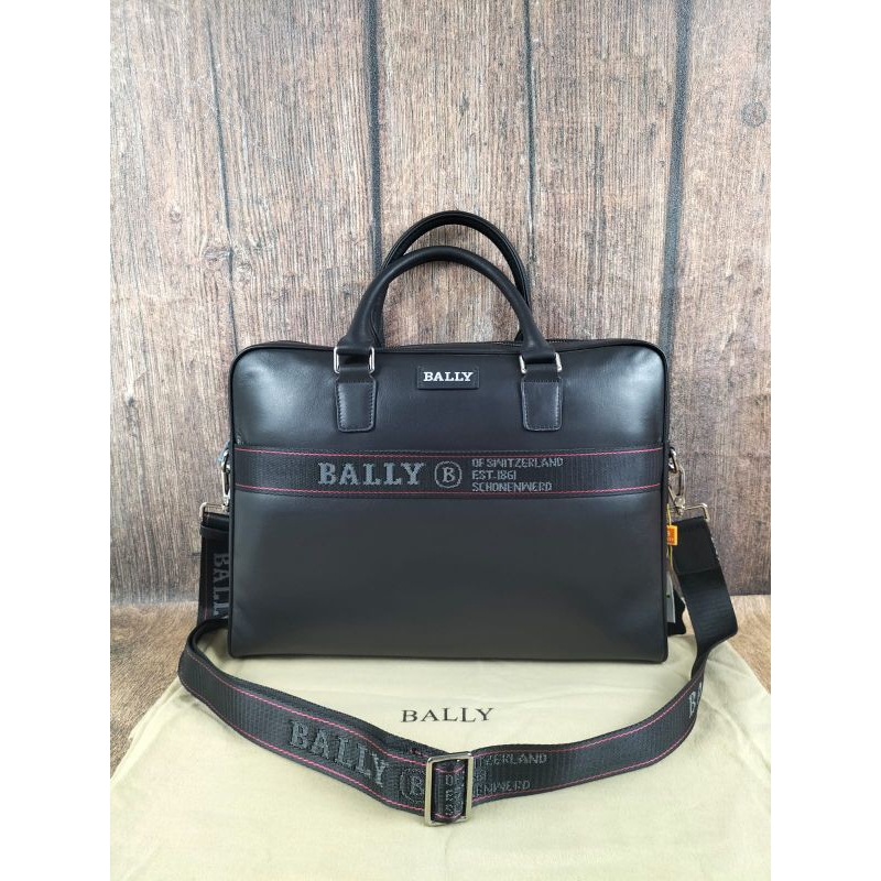 TAS KANTOR KERJA PRIA BALLY DOKUMEN BRANDED KULIT ASLI SUPER VIP
