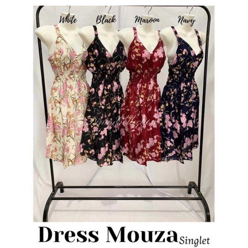 Dress moza singlet Pendek motif