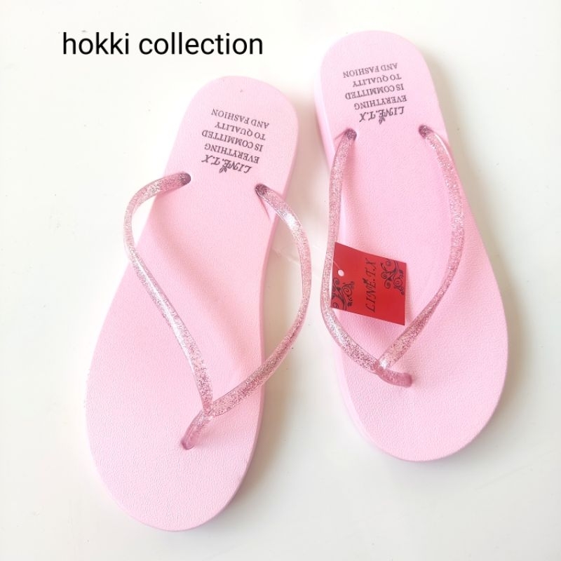 sandal jelly jepit tali bling bling karet inport