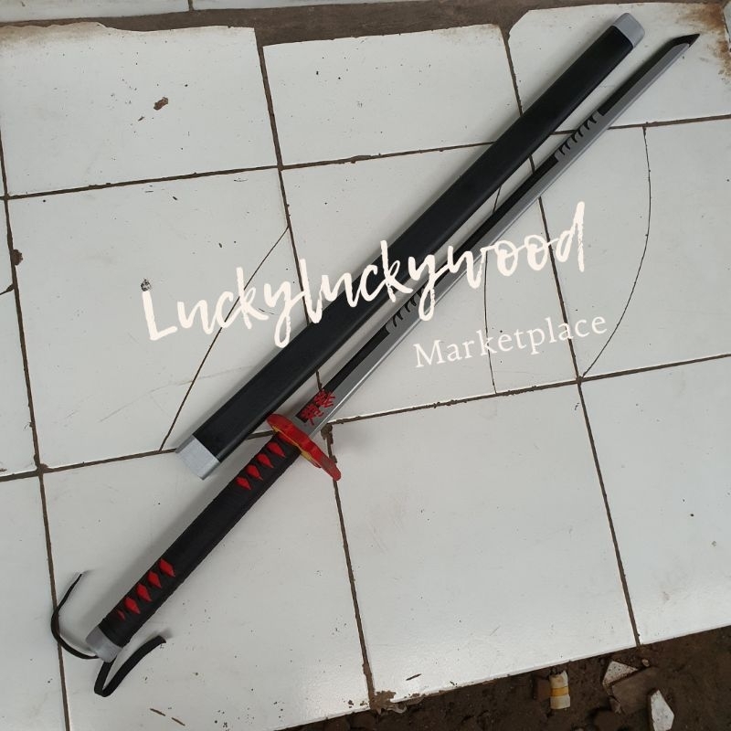 Mainan pedang kayu Nichirin tanjiro V2 anime cosplay kimetsu no yaiba demon slayer