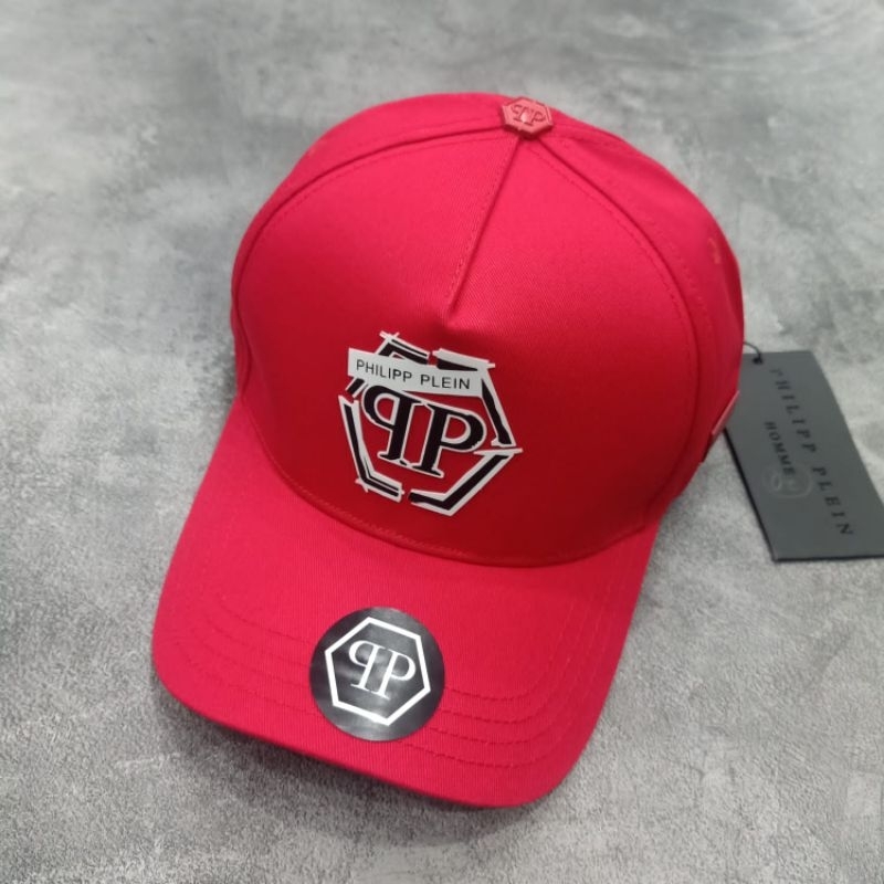 topi Philipp Plein Red Topi Baseball mirror quality