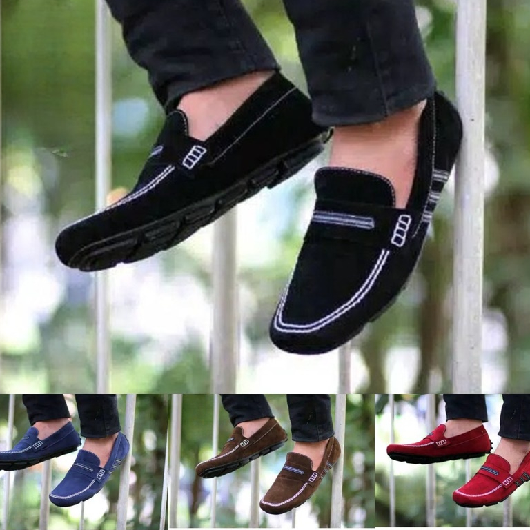 Sepatu Slop Pria Casual Slip On Uno Suede Sepatu Kasual Sneakers Kuliah Santai Outdoor Keren