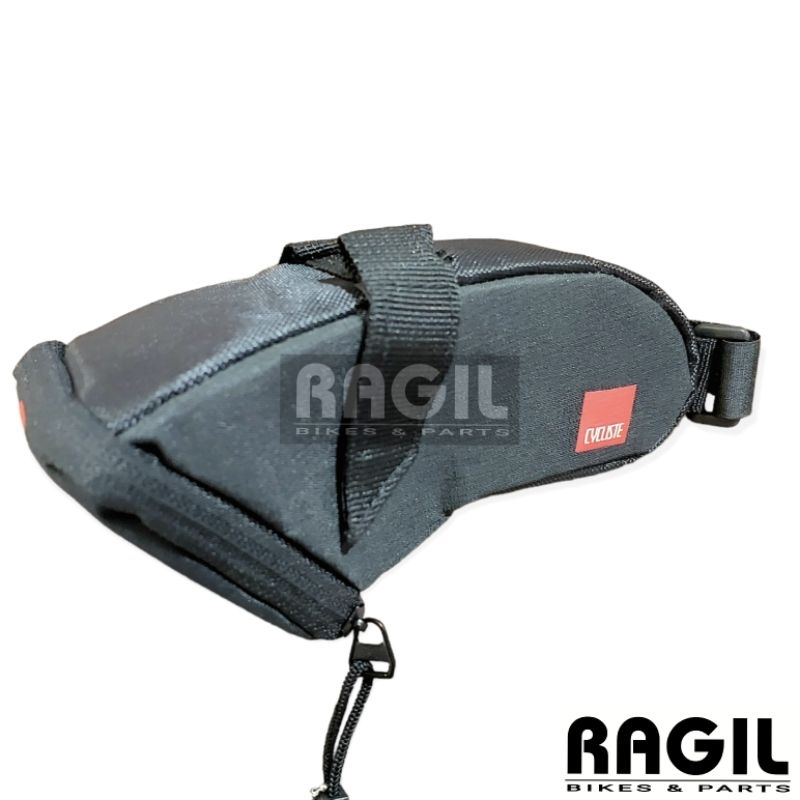 TAS BAWAH SADEL SEPEDA CYCLISTE SADDLE BAG TIANG SADEL SEATPOST HITAM MTB FEDERAL SELI LIPAT MINION 