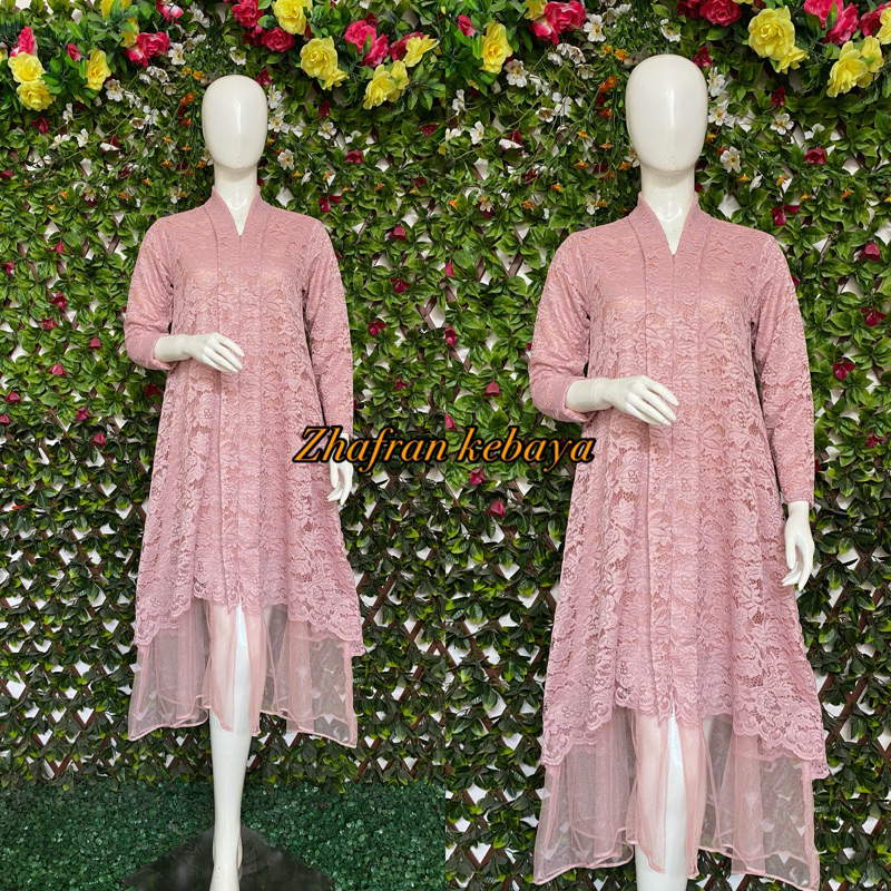 Dress kondangan modern maxi busui bahan brukat premium (DB)