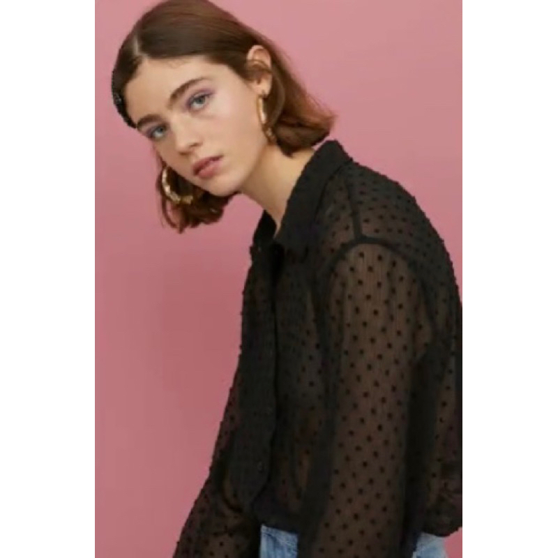 Zara Blouse Mesh Polkadot