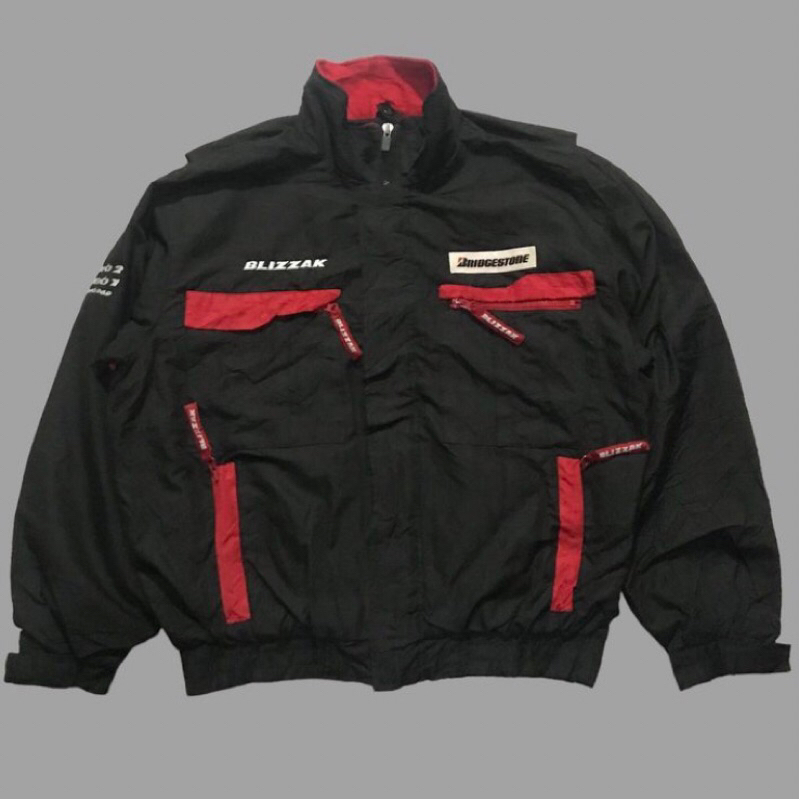jaket bridgestone blizzak hitam merah