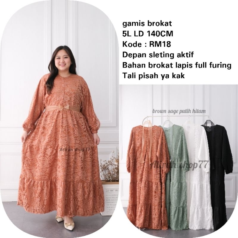 gamis abaya brokat jumbo Ld140cm