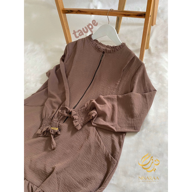 AMEENA SET TAUPE | GAMIS DAILY | GAMIS CRINKLE PREMIUM