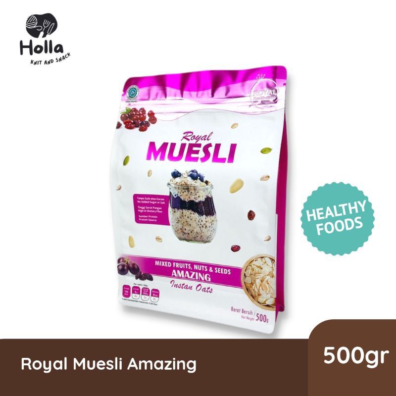 

Royal Muesli Amazing 500gr - Instant Oats Slice Almond