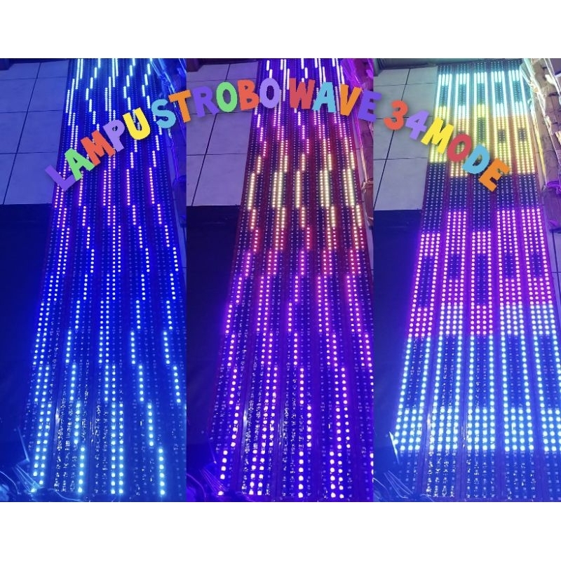 Lampu StroboKaca Wave 40 Mode & 3 Layer terbaru 4Baris 12/24V Mobil Pickup Truck/Bus +Modul