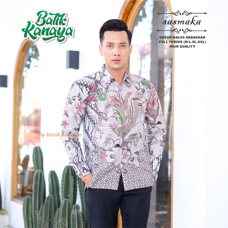 SASMAKHA Baju Batik Pria Full Furing Bahan Katun PREMIUM