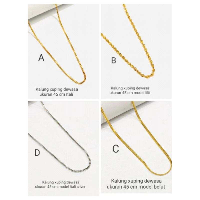 RA451. Grosir 10 PC Kalung xuping berlapis emas ukuran 45 cm