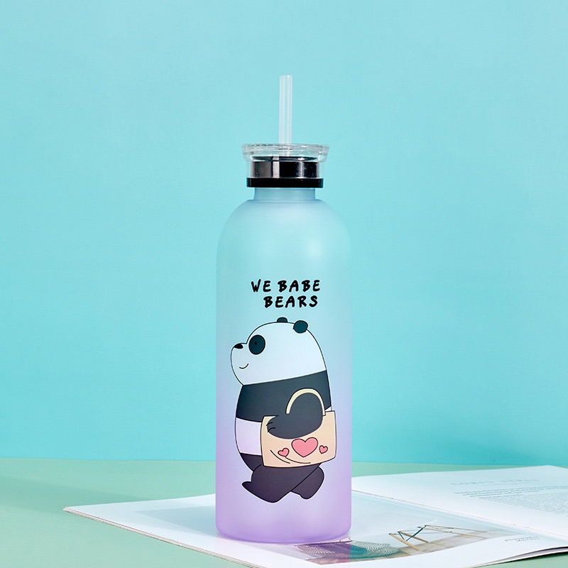 Botol Minum 1000ml Motif We Babe Bears Dengan Sedotan Anti Bocor Promo Sen